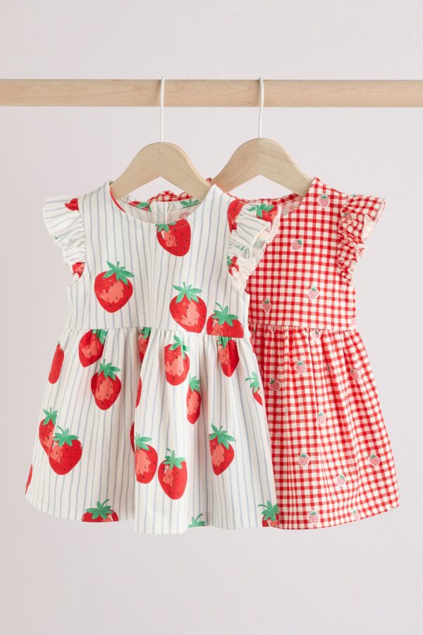 Pink/ White Floral Jersey Baby Dresses 2 Pack (0mths-3yrs)